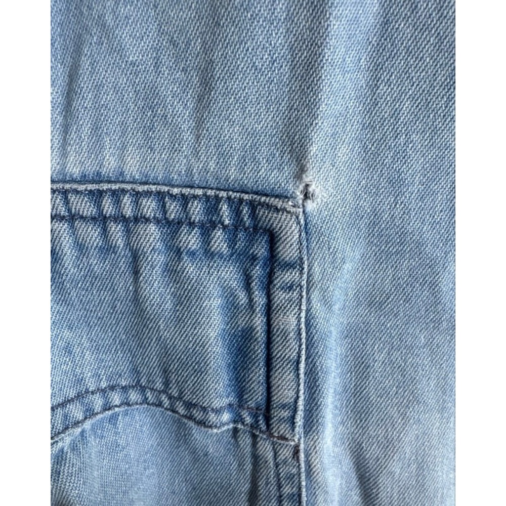 Orvis Womens Blue Cotton Denim Sleeveless Maxi Jumper Dress Pockets Large - Picture 7 of 8